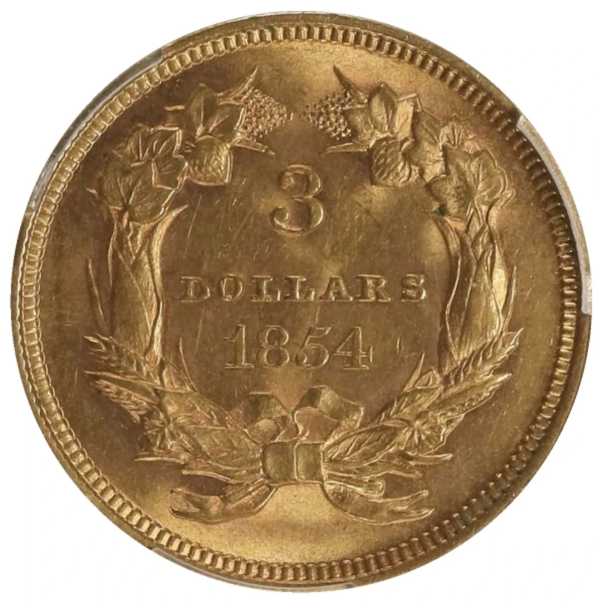 1854-$3-Three-Dollar-Indian-Princess-Head-Gold-Coin